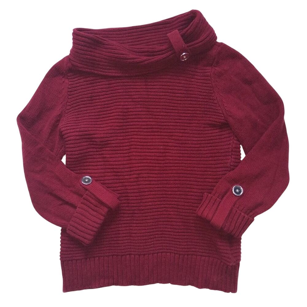 Jones New York Wine Red Shrug Neck Sweater Knit Cozycore Small Chic - Picture 6 of 7